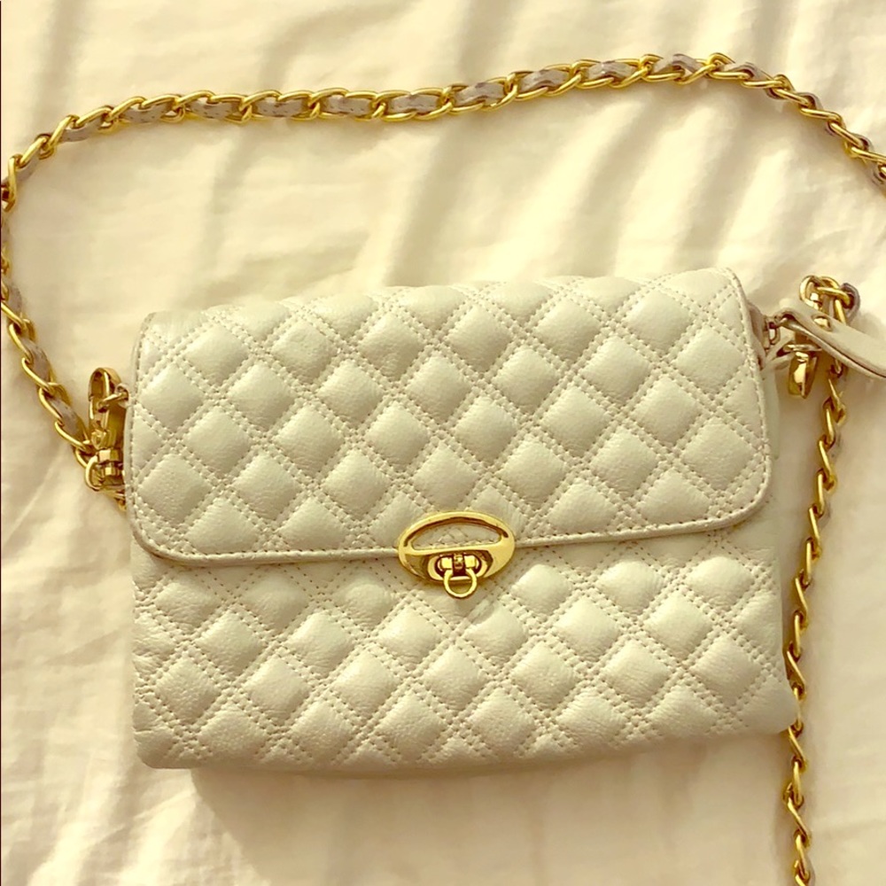 Quilted cross body leather bag